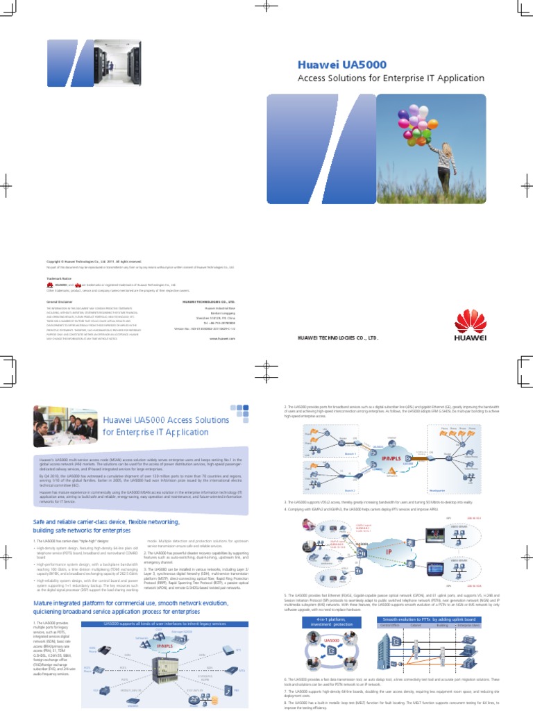 HONET UA5000 Oversea Enterprise BrochureV1 | PDF | Ip Multimedia ...