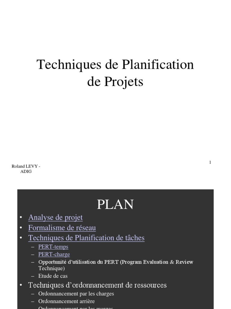 Techniques de Planification 1 | PDF | Gestion de projet | Planification