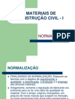 Materiais de construção e normalização