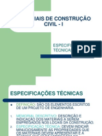 Construção civil: especificações técnicas de materiais