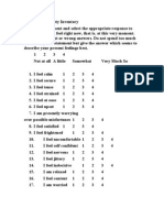 State Trait Anxiety Inventory 