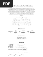 Basic Motor Formulas and Calculations