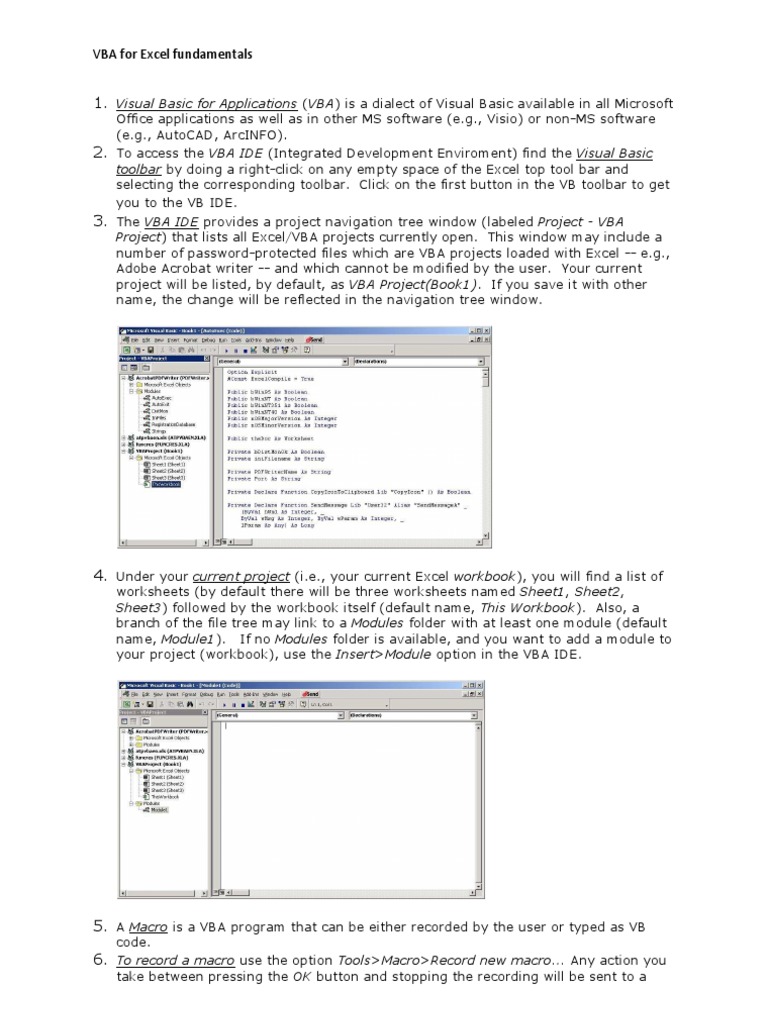 Visual Basic for Applications Fundamentals | Visual Basic For ...