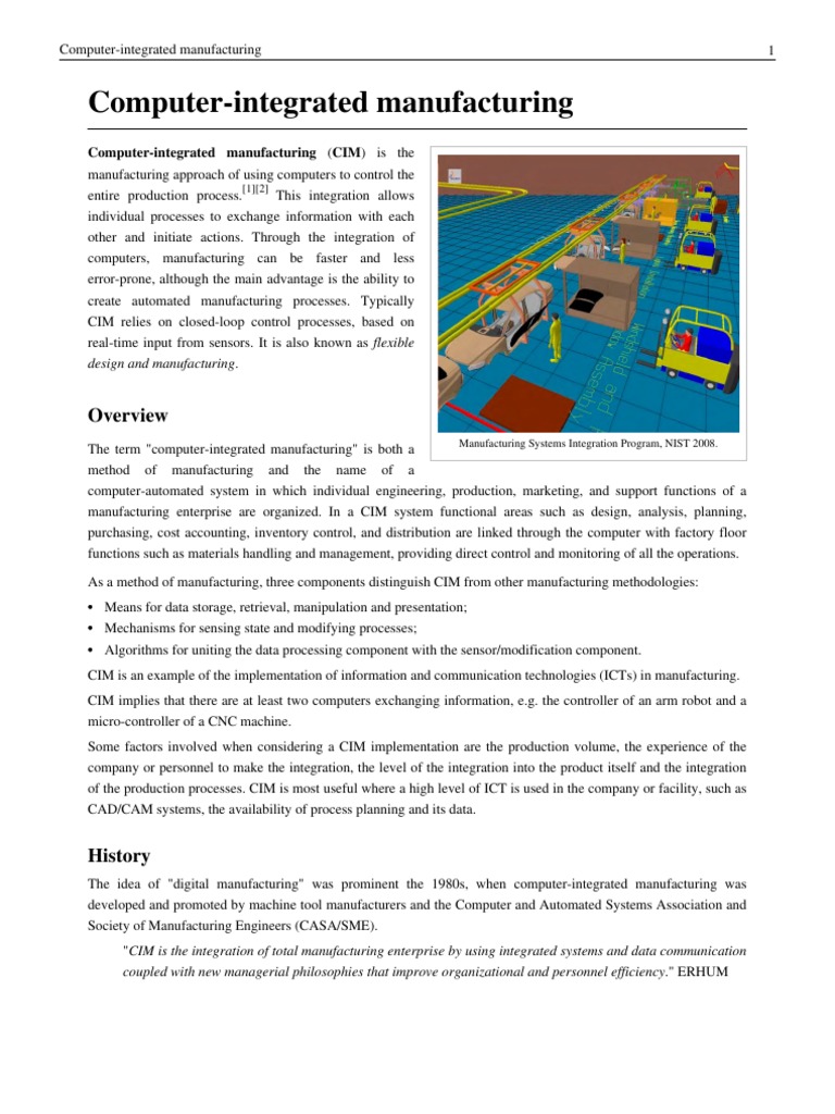 ComputerIntegrated Manufacturing (CIM) Is The PDF Systems