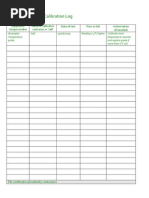 Equipment Calibration Log