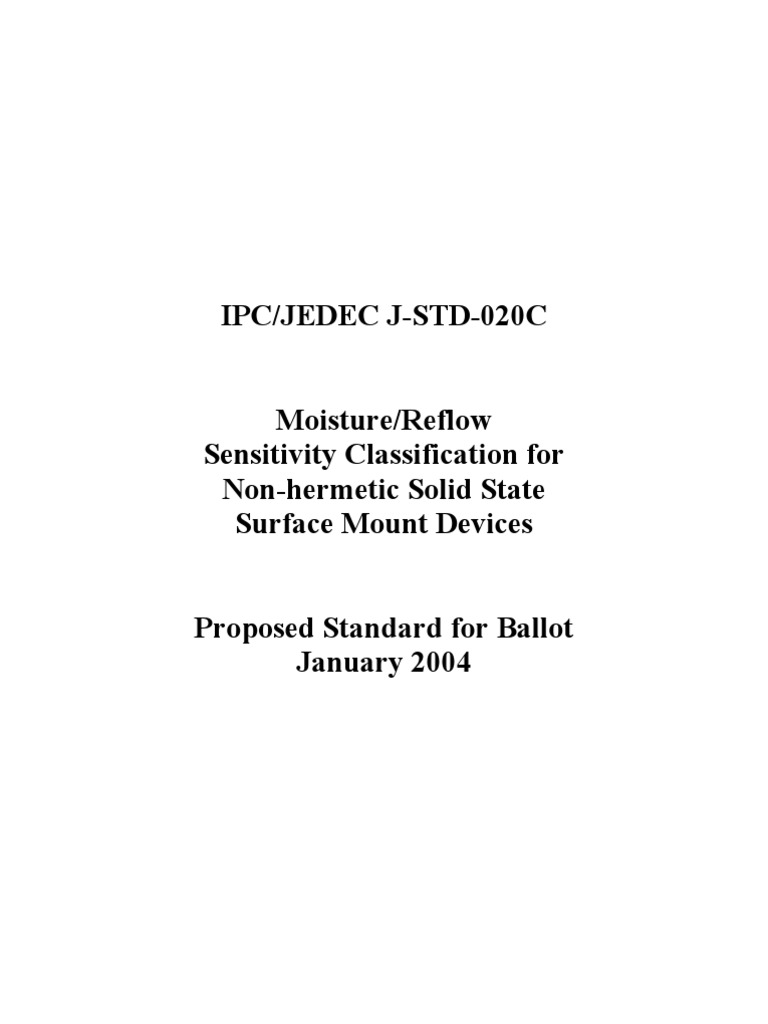 J STD 020 | PDF | Electrostatic Discharge | Soldering