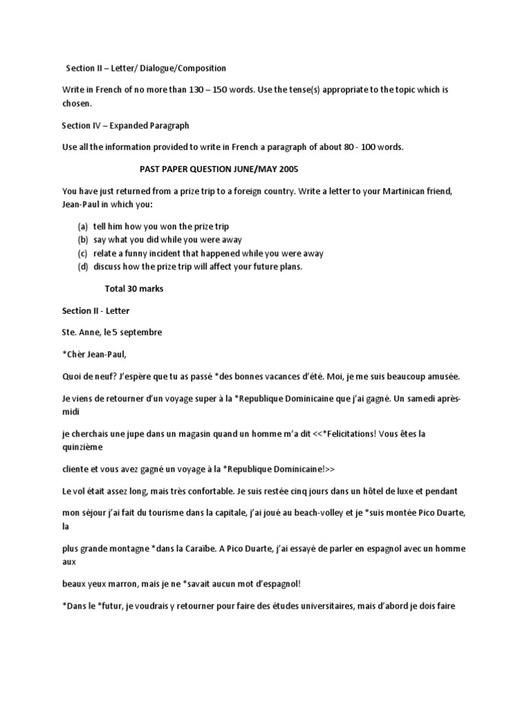 French Past Papers PDF