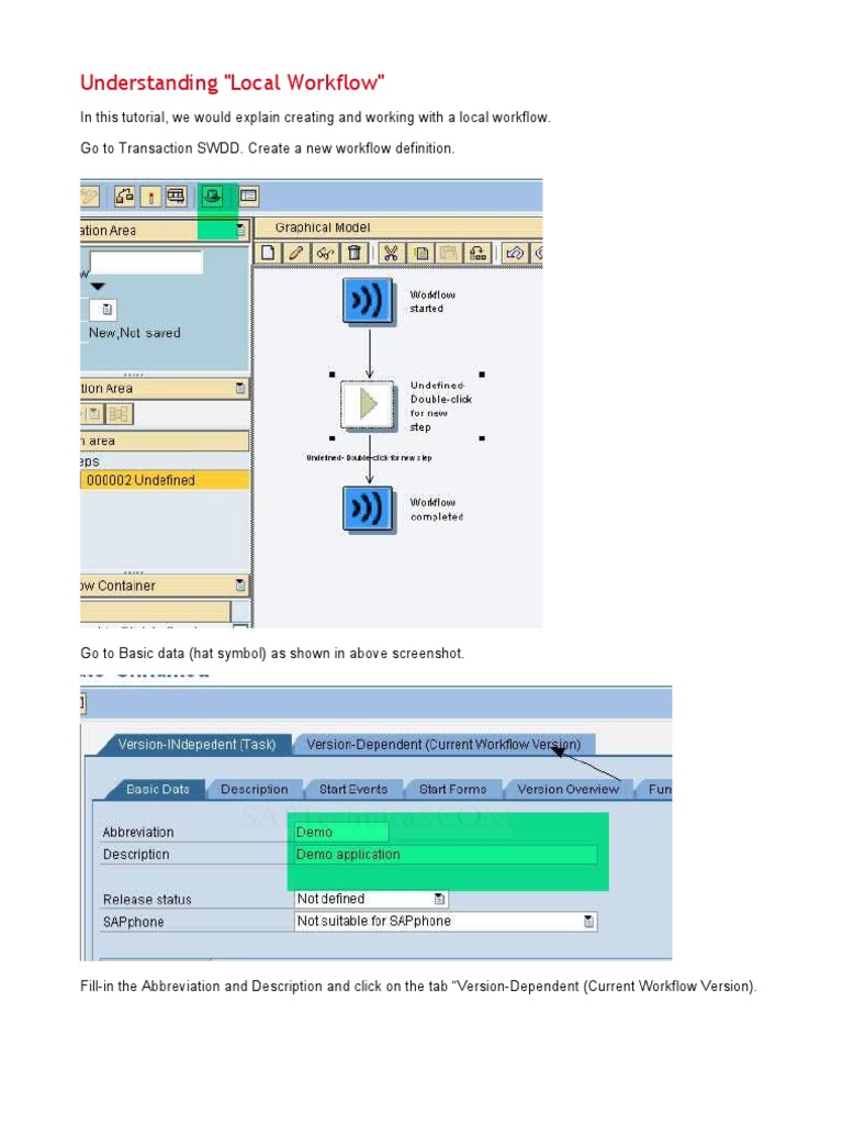 Local Workflow Creation in SAP | PDF