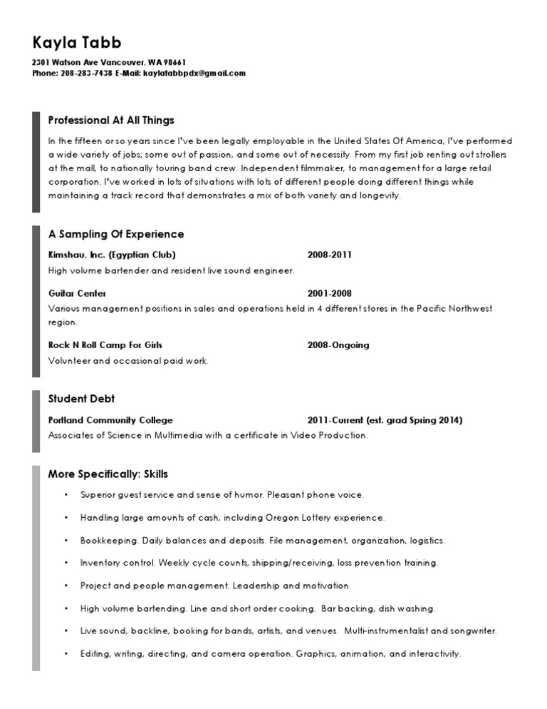 Diverse Professional Experience Overview | PDF | Career & Growth ...
