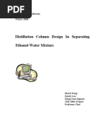 Distillation column design thesis