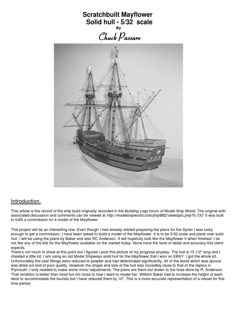 Building a Detailed Mayflower Model | PDF | Deck (Ship) | Mast (Sailing)