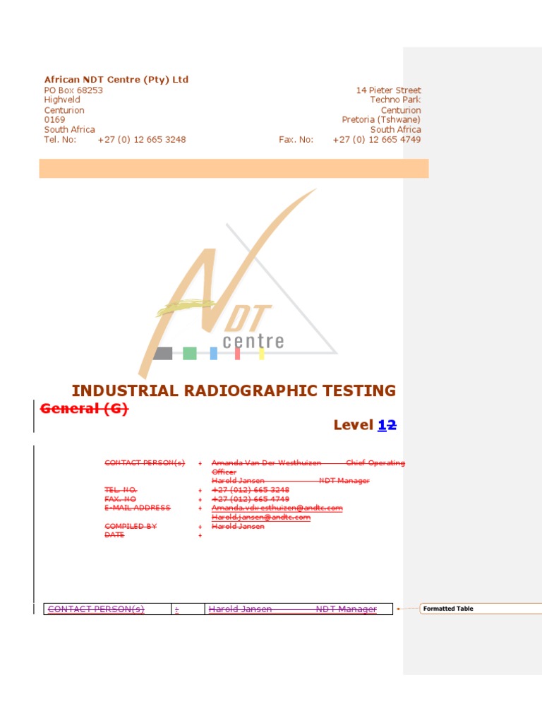 Course Notes - RT Level 1 Rev 29-3a 07-2006 | PDF | Radioactive Decay ...