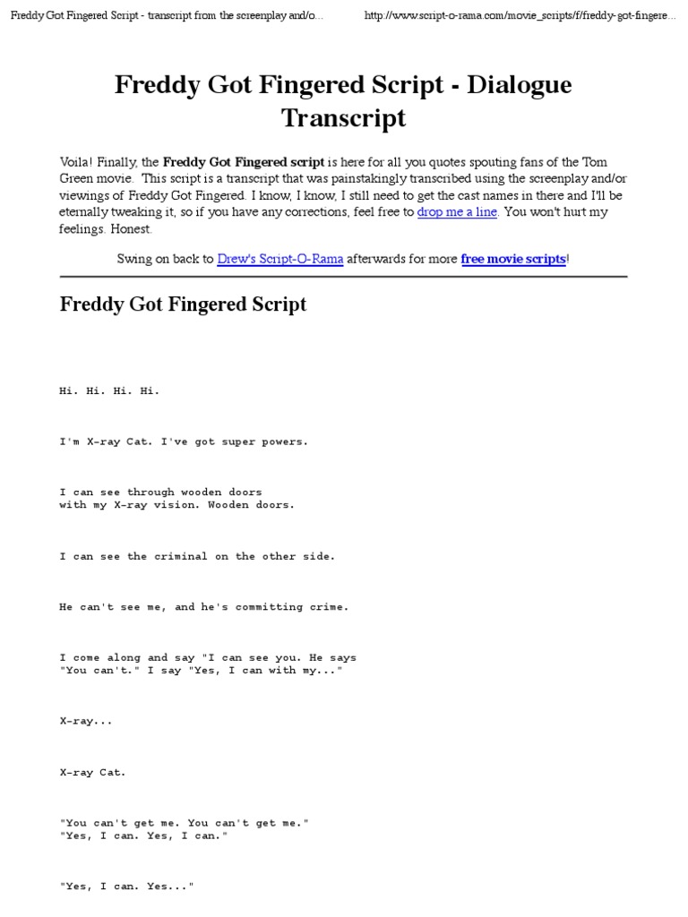 Screenplay Freddy Got Fingered | PDF | Leisure