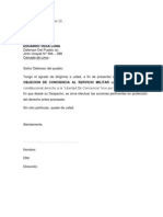 Cartas para La Defensoría Del Pueblo y El Ministro de Defensa