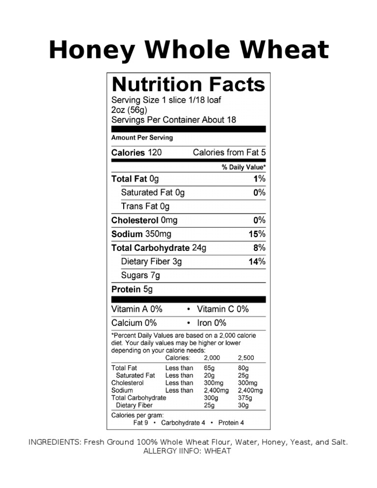 Honey Whole Wheat PDF