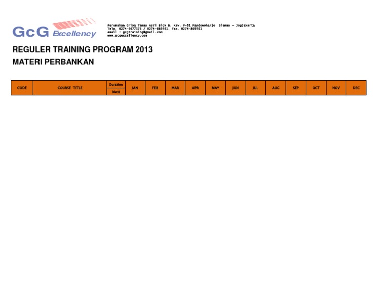 Banking Training Schedule 2013 | PDF