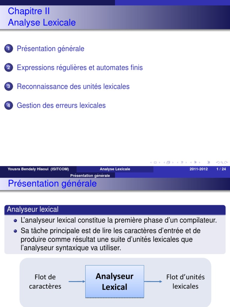 Analyse Lexicale et Automates Finis | PDF | Analyse syntaxique | Grammaire