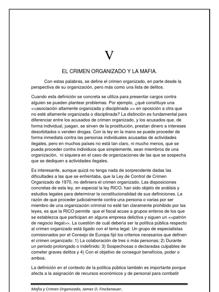 El Crimen Organizado y La Mafia V. | PDF | Crimen organizado | Delito