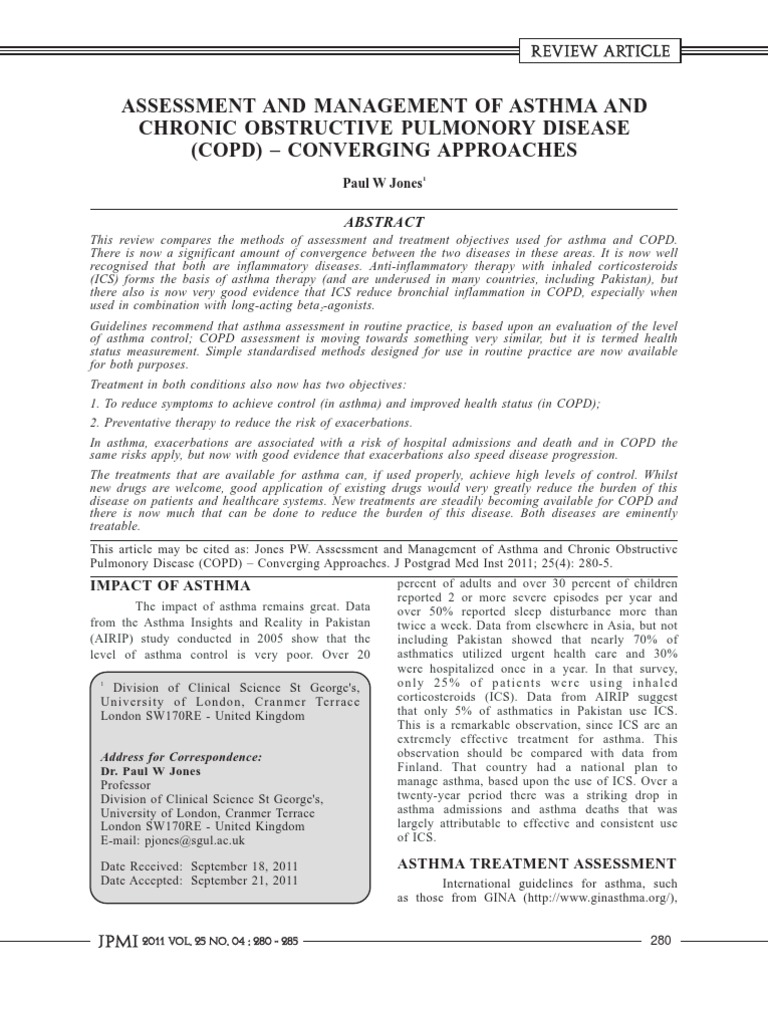 Assessment and Management of Asthma and Chronic Obstructive Pulmonory ...
