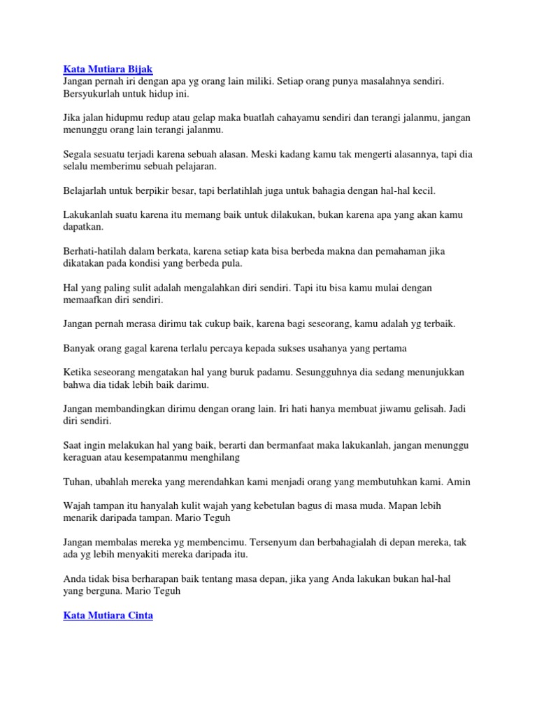 Kata Mutiara Bijak