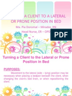 Turning A Client To A Lateral or Prone