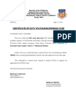 RPPSC-Certificate of Duty Status, Non-Pending Case and Auth For Promo