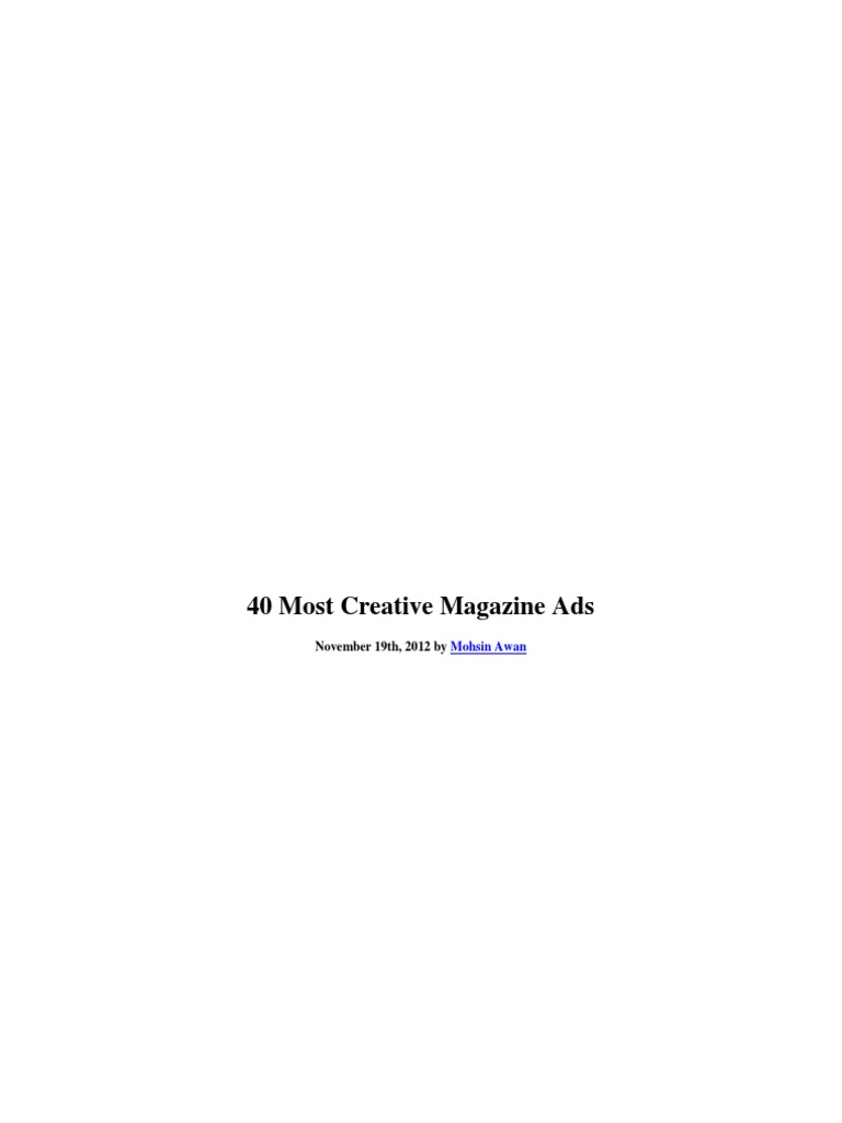 40 Most Creative Magazine Ads | PDF