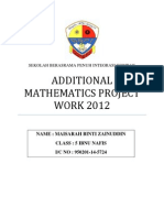 Additional Mathematics Project WORK 2012: Sekolah Berasrama Penuh Integrasi Gombak