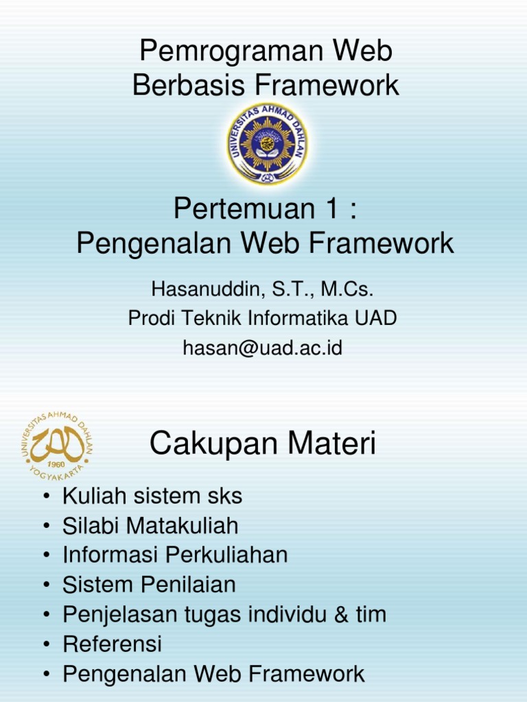 Pengenalan Pemrograman Web Framework | PDF