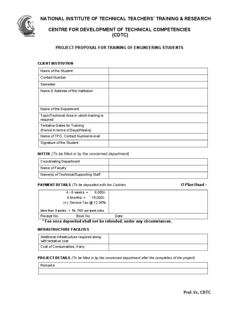 149 - Proforma For Student Training | PDF