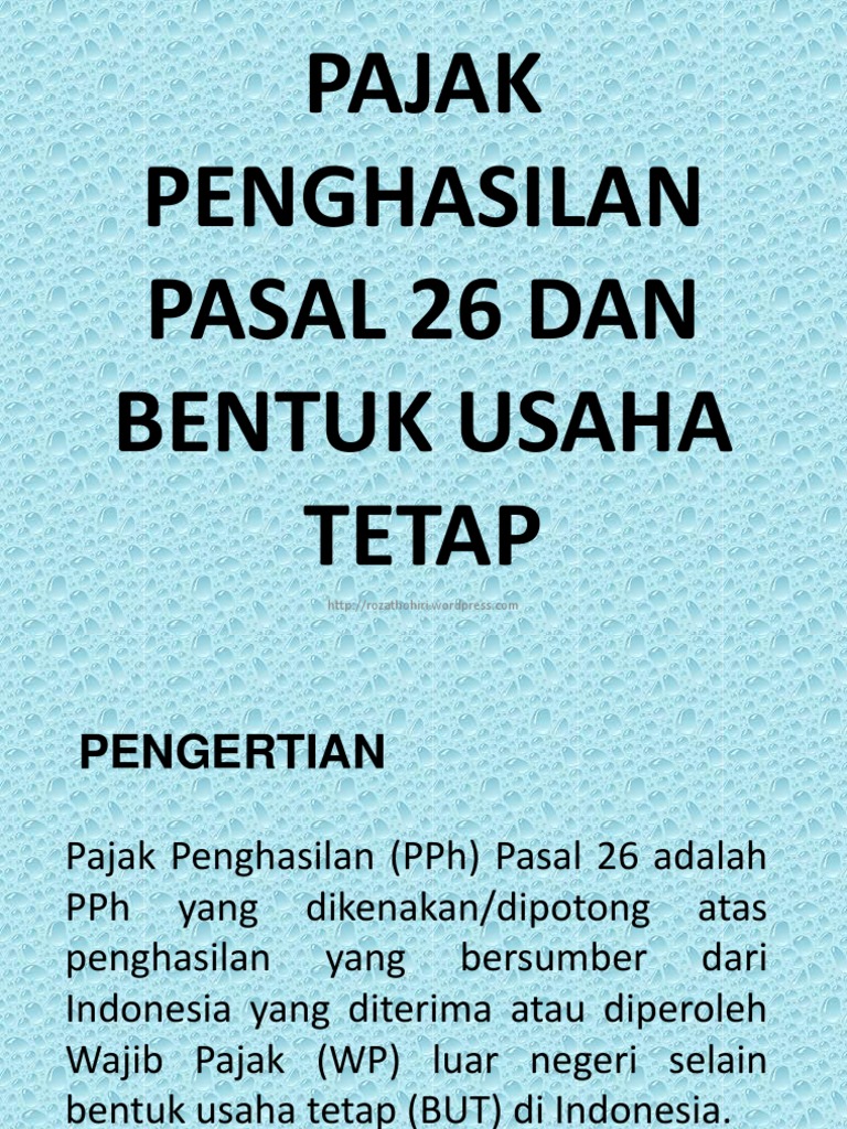 PPH Pasal 26 | PDF | Pengelolaan Keuangan & Uang