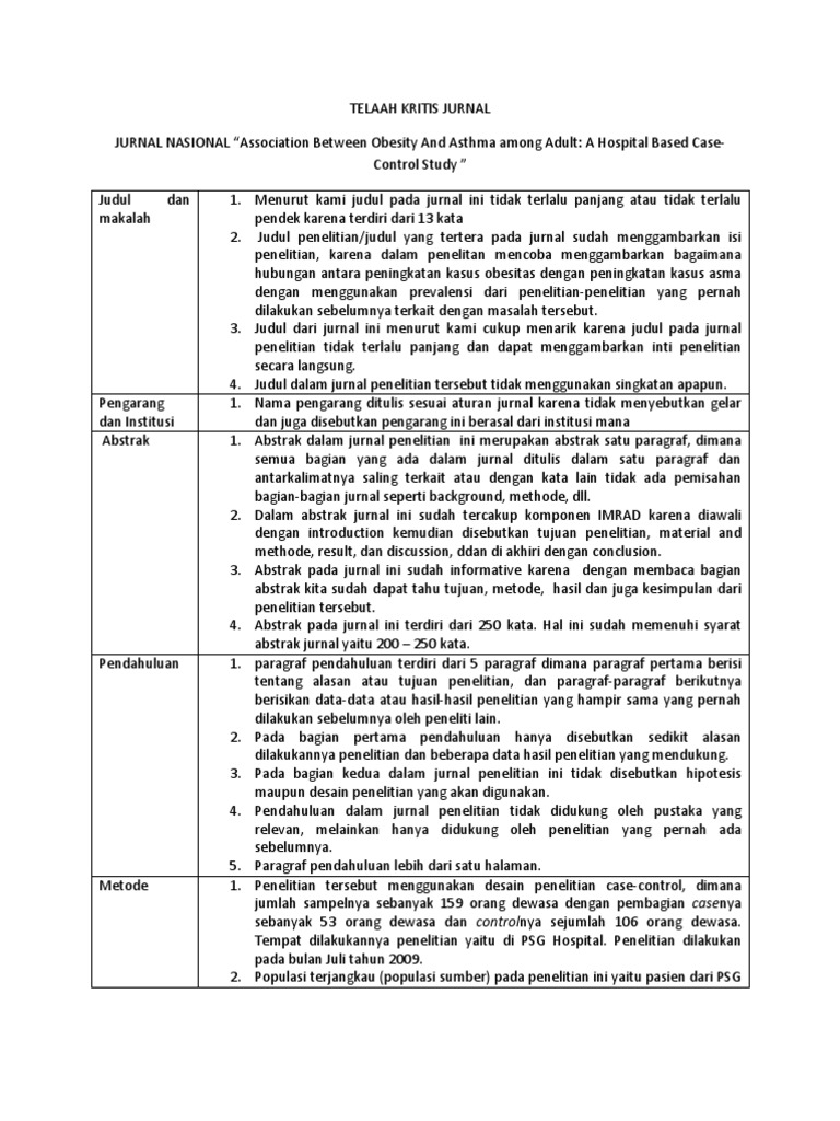 √ Contoh kajian kritis jurnal