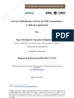 (TA-10-090) - Rapport Final - Accès Au Crédit Bancaire Et Survie