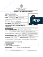 Information and Monitoring Form: University of The East