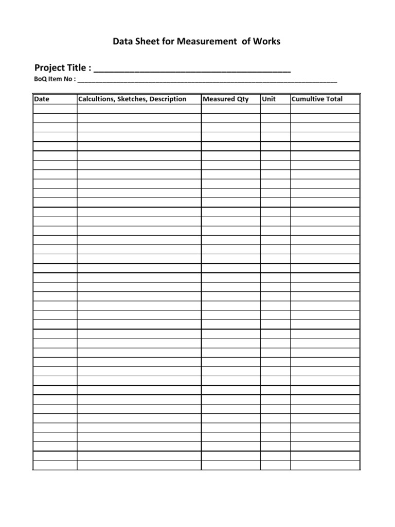 Data Sheet Format PDF
