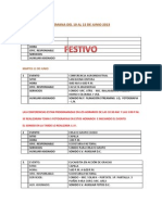 Semana Del 10 Al 15 de Junio de 2013