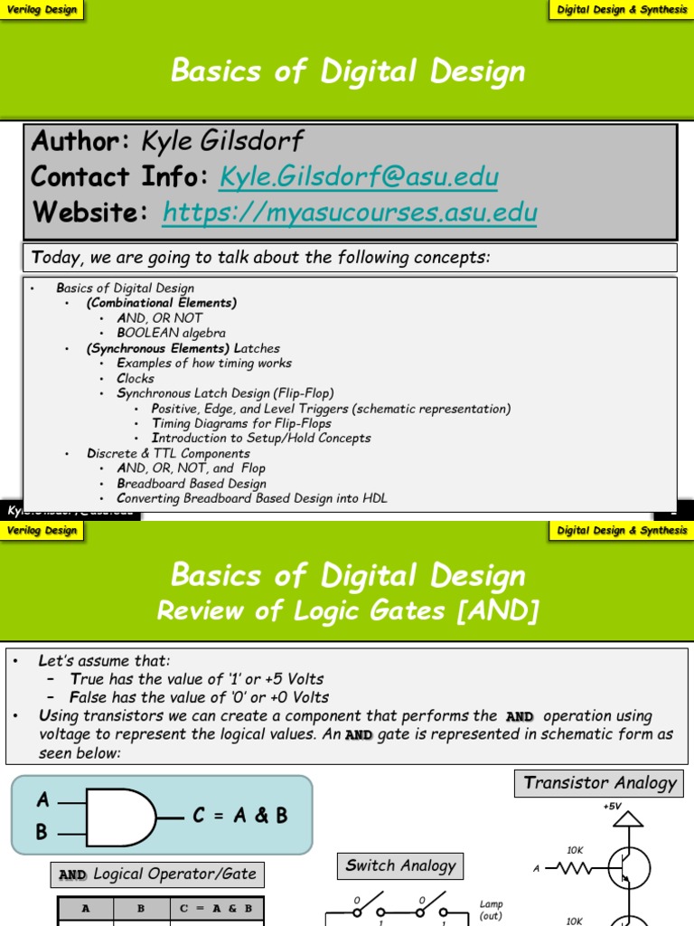 Verilog - 00 (Design) Basics of Digital Design (v01!26!2013) | PDF ...