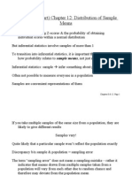 Chapters 8 & 12 -- Sampling Distributions