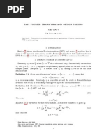 Fast Fourier Transform and Option Pricing