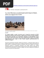 La Crise Libyenne Accroit l Insecurite Dans Le Sahel Selon Un Rapport de l Onu