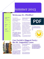 Summer 2013: Welcome Fr. Pfeiffer!