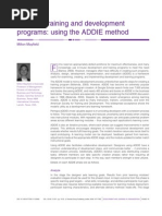 Creating Training and Development Programs: Using The ADDIE Method