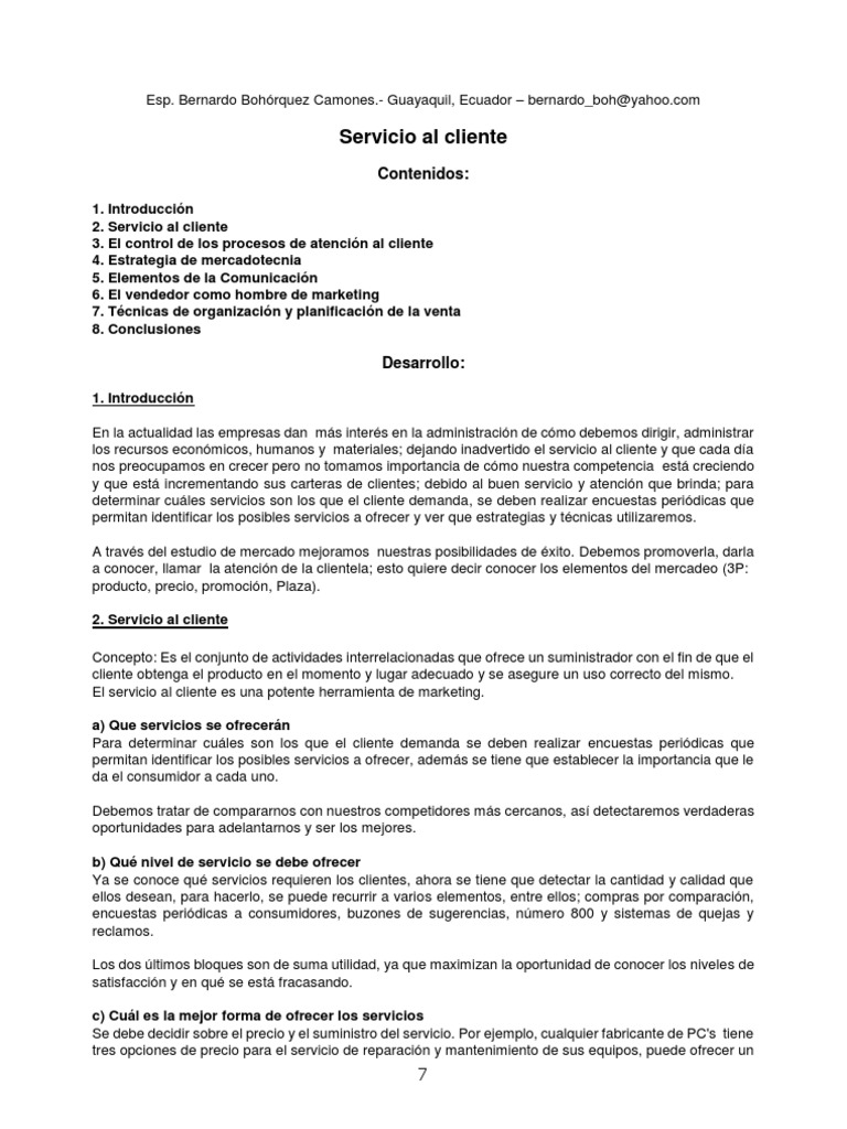 Estrategias Efectivas de Servicio al Cliente | PDF | Servicio al ...