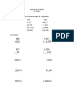 Evaluación Cálculo 4º