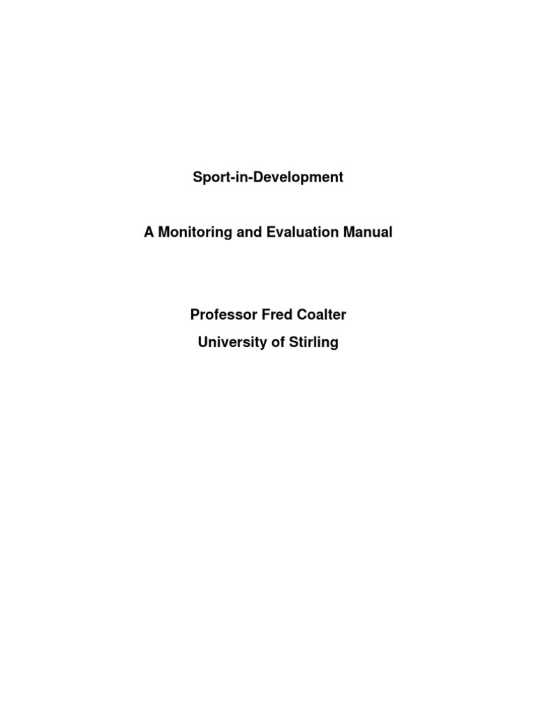 Manual Monitoring and Evaluation | PDF | Evaluation | Leadership