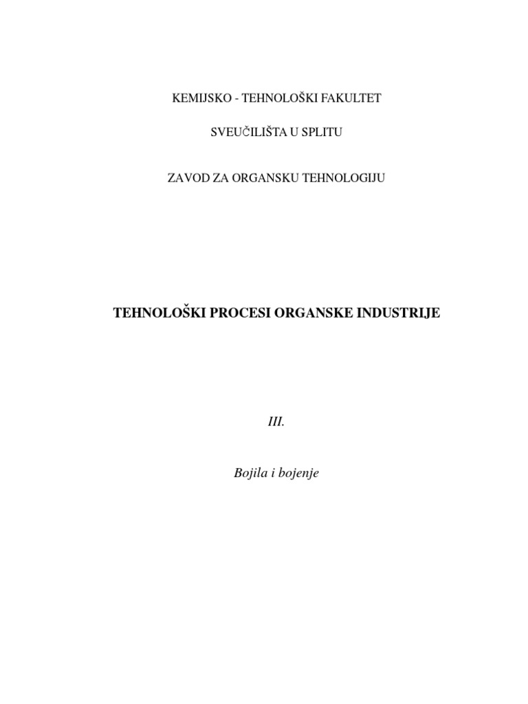 Tehnološki Procesi Organske Industrije | PDF