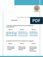 Sistemas de ecuaciones lineales resueltos por múltiples métodos