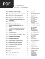 Courses Taught and Examined in English 2011