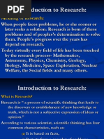 RM1. Introduction To Research 2012