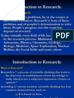 RM1. Introduction To Research 2012